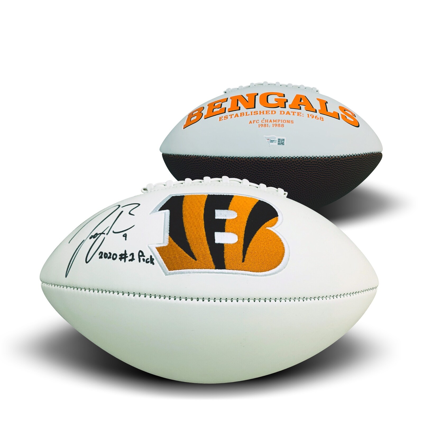 Shop Joe Burrow Autographed Cincinnati Bengals Signed Nfl Full Size White Panel Logo Football 2020 1 Pic Black 5 X 8 Overstock 31766668