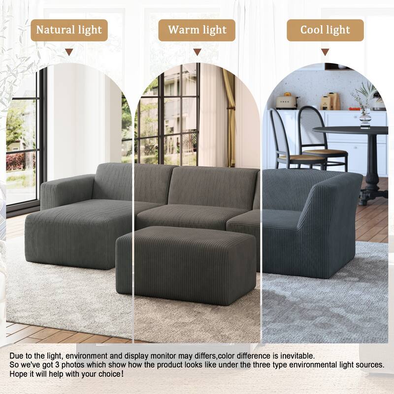 Modular Sectional Sofa 4-seater Oversized Chaise Lounge Couch for Living Room