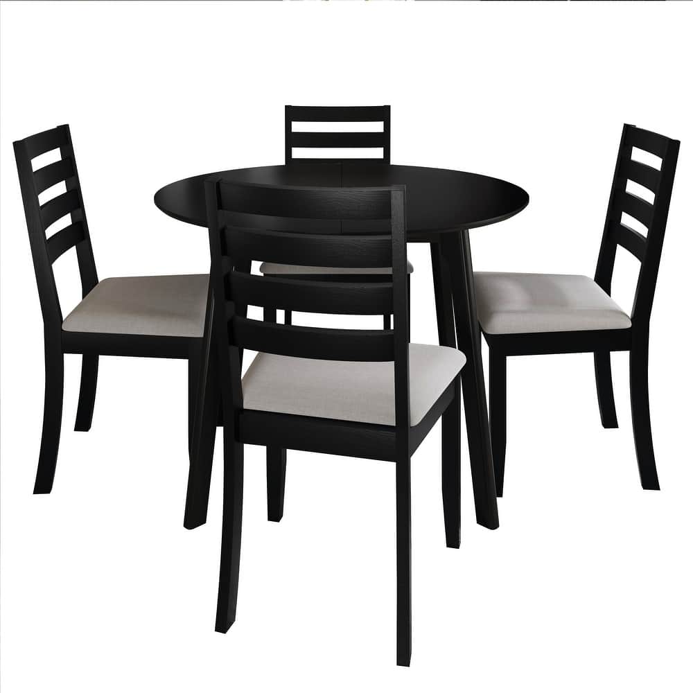 CraftPorch Timeless 4-Piece Chair and Round Table Wooden Dining Set