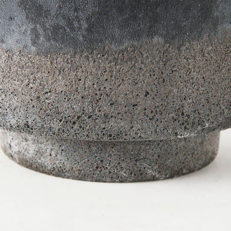 Squally 6.0L x 6.0W x 6.4H Black/Brown Ceramic Ombre Textured Small Vase