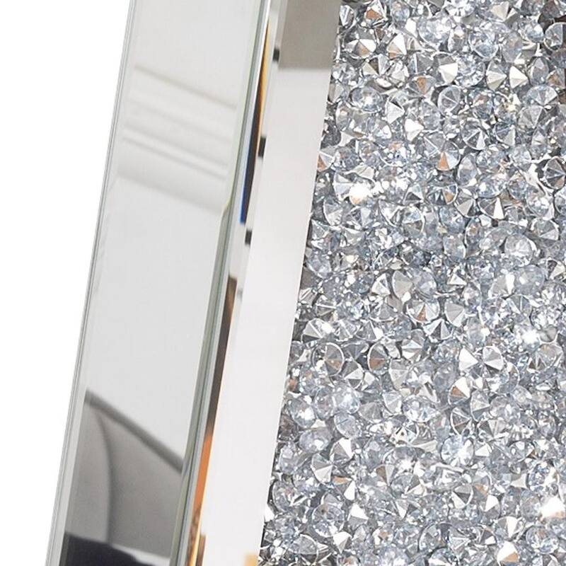 12" Silver Faux Crystal And Mirrored Glass Table Vase - 3.11