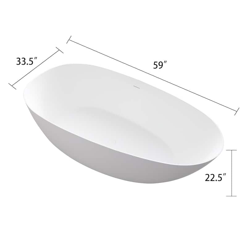 Solid Surface Freestanding Soaking Bathtub