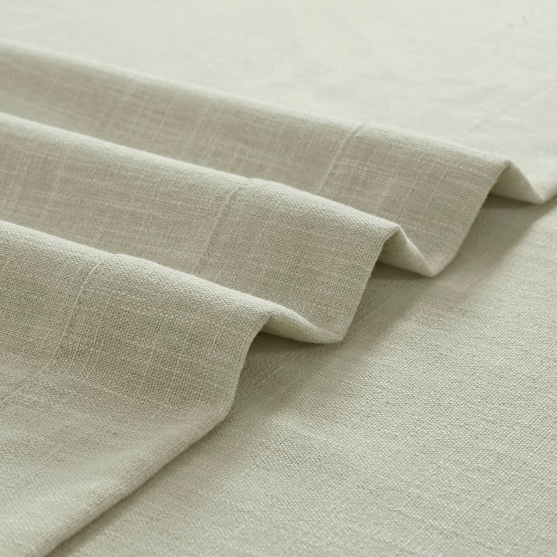 Exclusive Fabrics Basic Faux Linen Curtain Pair - 2 Panels - Light Filtering Window Curtains