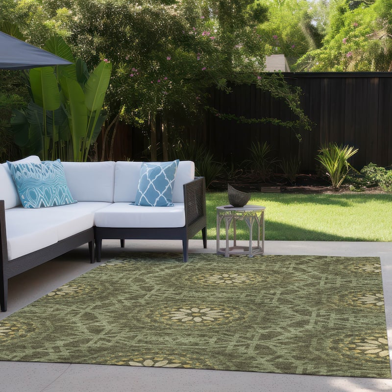 Machine Washable Indoor/ Outdoor Chantille Boho Global Rug