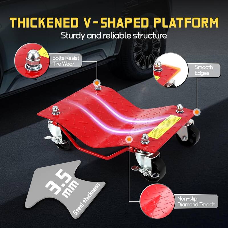 Heavy Duty Vehicle Wheel Dollies for Moving Cars, Trucks, SUVs