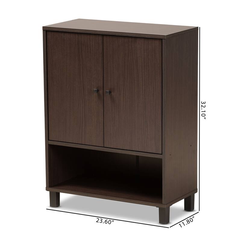 Rossin Modern 2-Door Entryway Shoe Storage Cabinet with Bottom Shelf