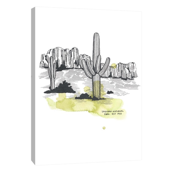 PTM Images 9-105647 PTM Canvas Collection 10" x 8" - "Nation Park Saguaro" Giclee Abstract Art Print on Canvas