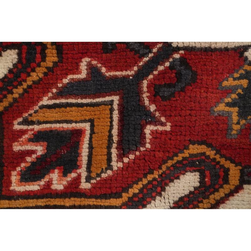 Hand Knotted Oriental 100% Wool Carpet Traditional Medallion Red Heriz Area Rug - 9' 8'' X 7' 3''