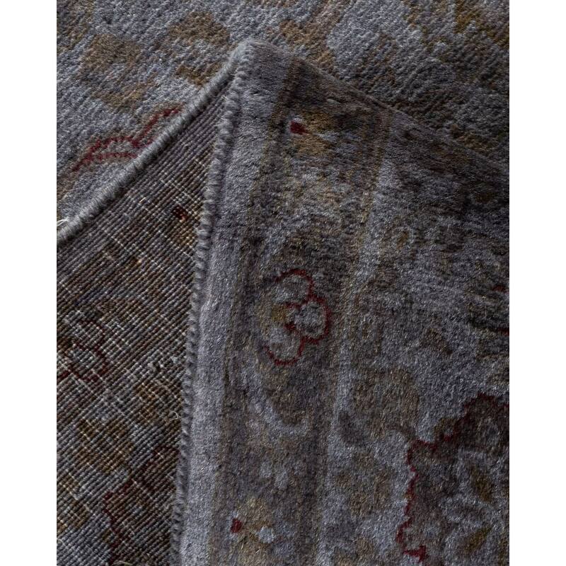 Overton Hand Knotted Wool Vintage Inspired Modern Contemporary Overdyed Gray Area Rug - 4' 7" x 6' 10"