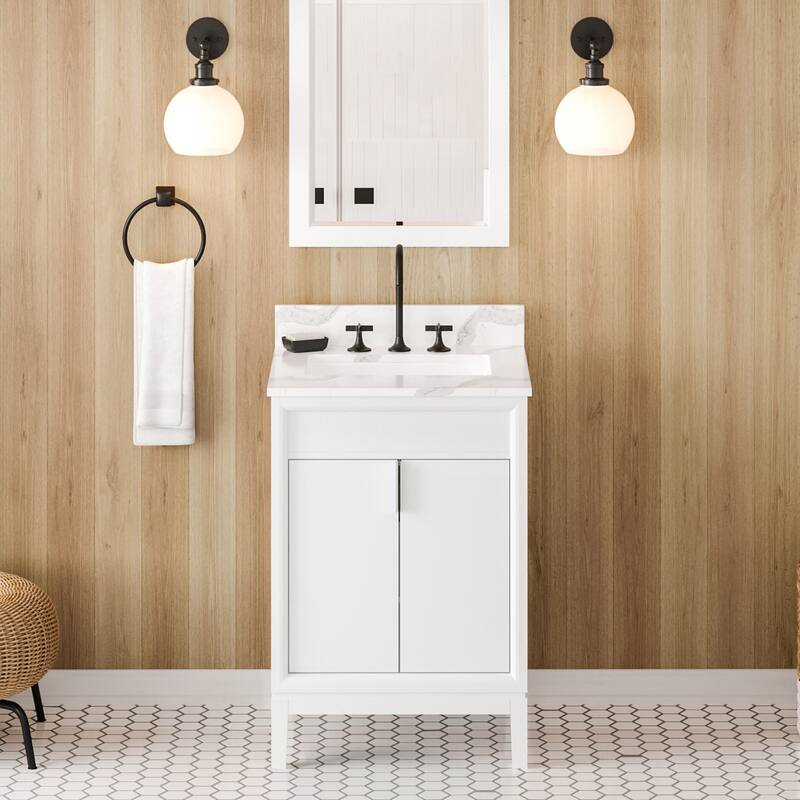 Jeffrey Alexander VKITTHE24R-QUARTZ Theodora II 24" Free Standing - White / Calacatta Vienna
