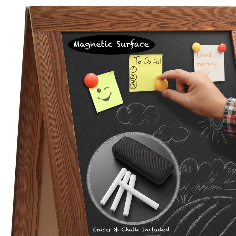 A Frame Chalkboard Sign 40 x 20in DoubleSided Magnetic Menu Board