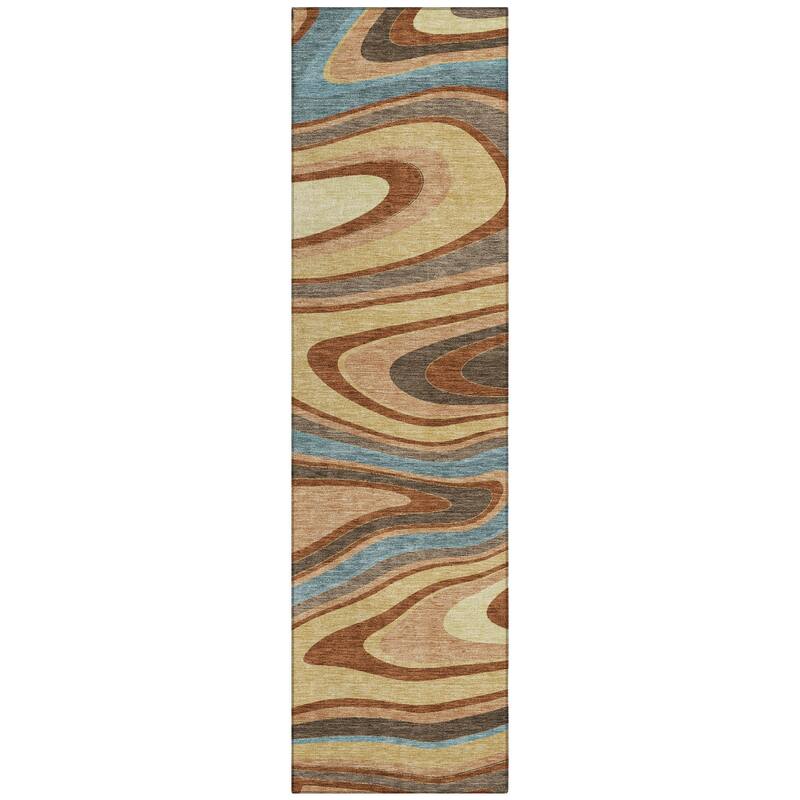 Machine Washable Indoor/ Outdoor Abstract Busey Chantille Rug