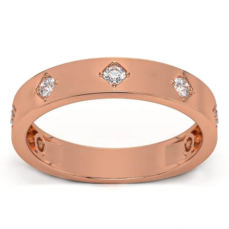1/4Ct Diamond Wedding Ring Anniversary Band in White, Yellow, or Rose Gold