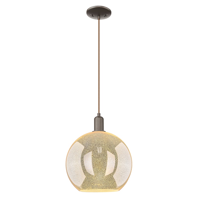 Innovations Lighting Endless Possibilities Arcadia - Athens - 1 Light 12" Cord Hung Mini Pendant - Mercury/Oil Rubbed Bronze