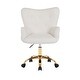 preview thumbnail 10 of 18, Porthos Home Tyra Swivel Office Chair, Teddy Fabric, Gold Chrome Legs