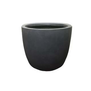 Kante 18 Inch Dia Round Concrete Planter, Indoor Outdoor Large Plant Pot