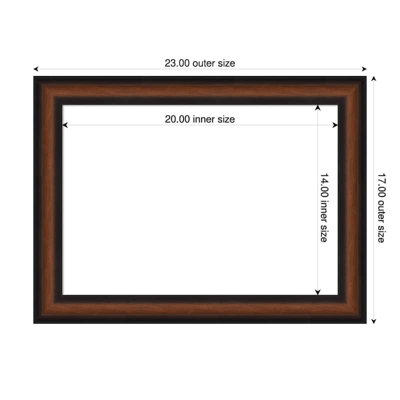 Amanti Art Yale Walnut Framed Dry Erase Magnetic Board - 23 x 17 in
