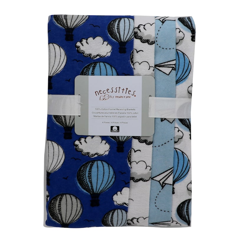 Baby Boys 4 Pack Receiving Blankets, Flight