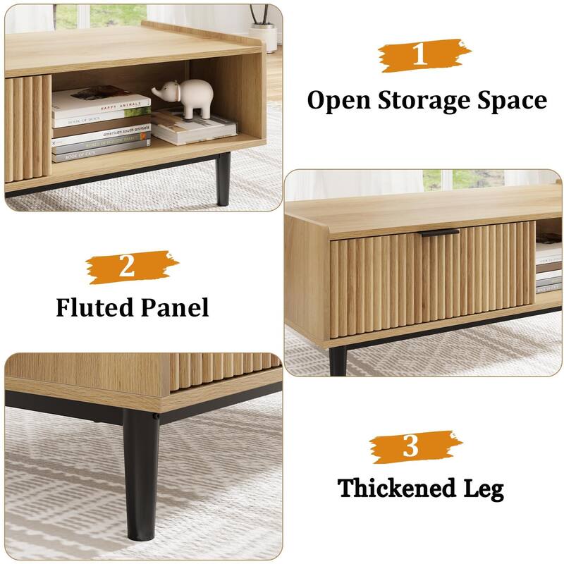 Center Table Fluted Coffee Table