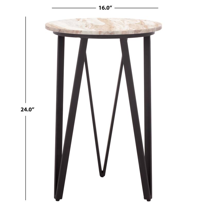 SAFAVIEH Home Reni Marble Side Table - 16"W x 16"D x 24"H