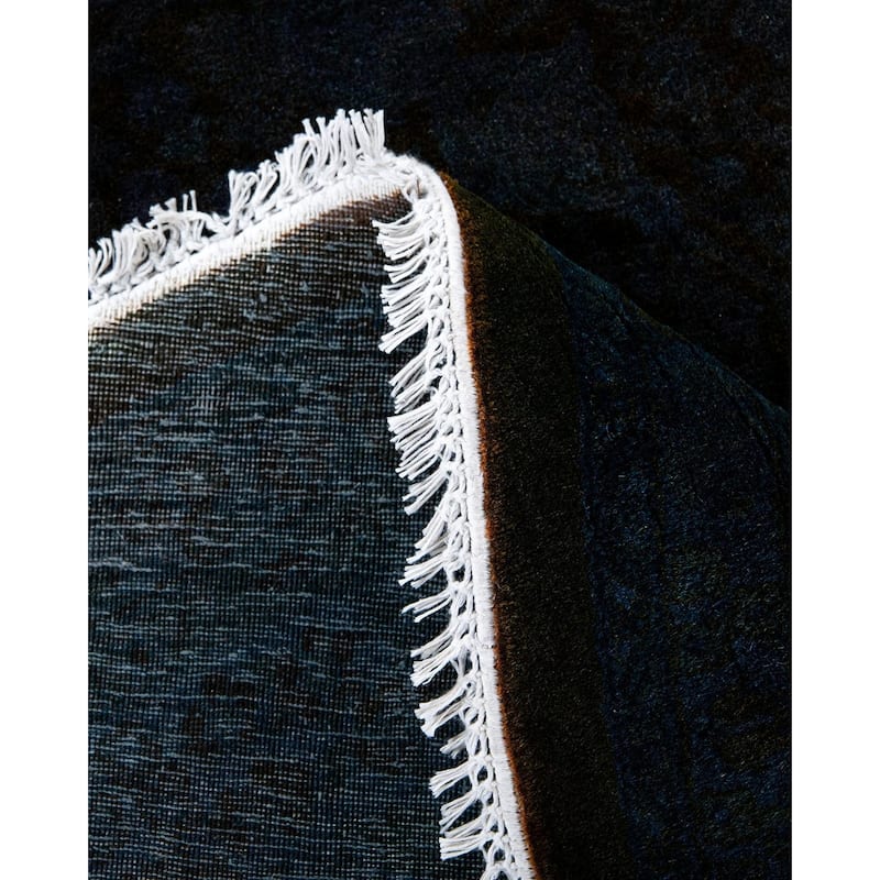 Fine Vibrance, One-of-a-Kind Hand-Knotted Area Rug - Blue, 6' 1" x 6' 1" - 6' 1" x 6' 1"