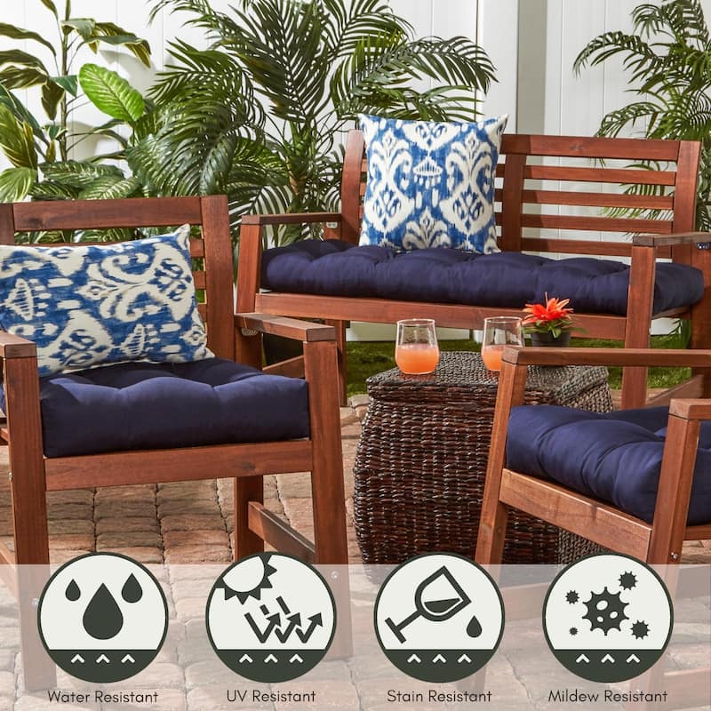 Solid Color 18-inch x 51-inch Outdoor Bench Cushion (Cushion Only)