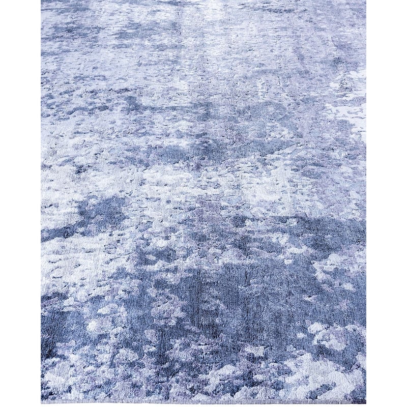 Modern One-of-a-Kind Hand-Knotted Area Rug, Light Blue - 8' 2" x 9' 10"