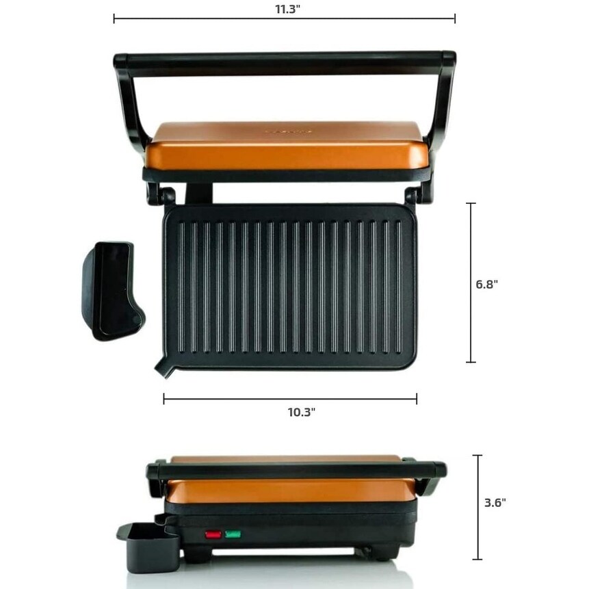 Ovente Electric Panini Press Grill Nonstick Hot Plates Sandwich Maker Red -  Bed Bath & Beyond - 35545687