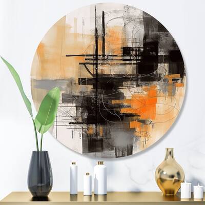 Designart "Abstract Design Shapes II" Abstract Metal Round Wall Art