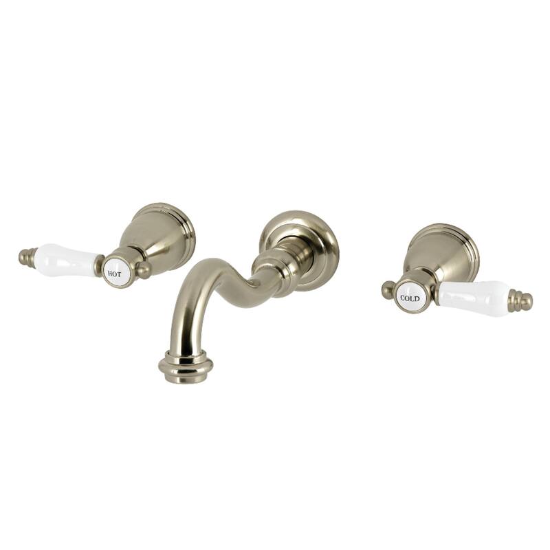 Kingston Brass Bel-Air Two-Handle Wall Mount Roman Tub Faucet - Brushed Nickel