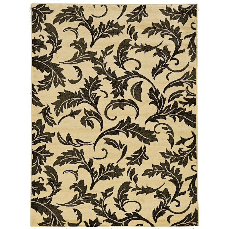 Elegance Flourish Rug - 8' x 10' - Cream/Forest Green