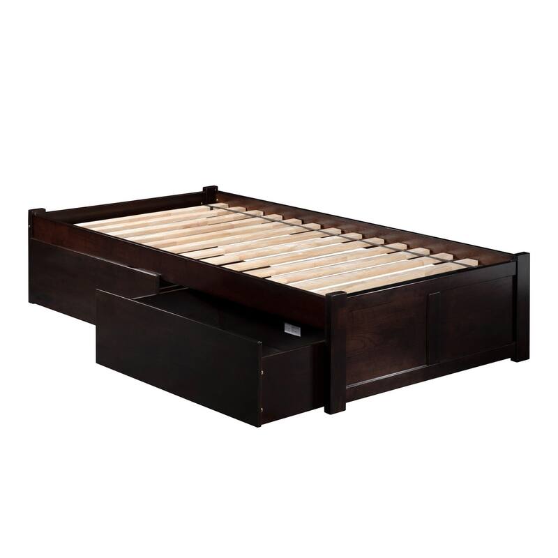 Platform Bed with Drawers & Charger - Modern Storage Bed Frame - Underbed Storage Solutions