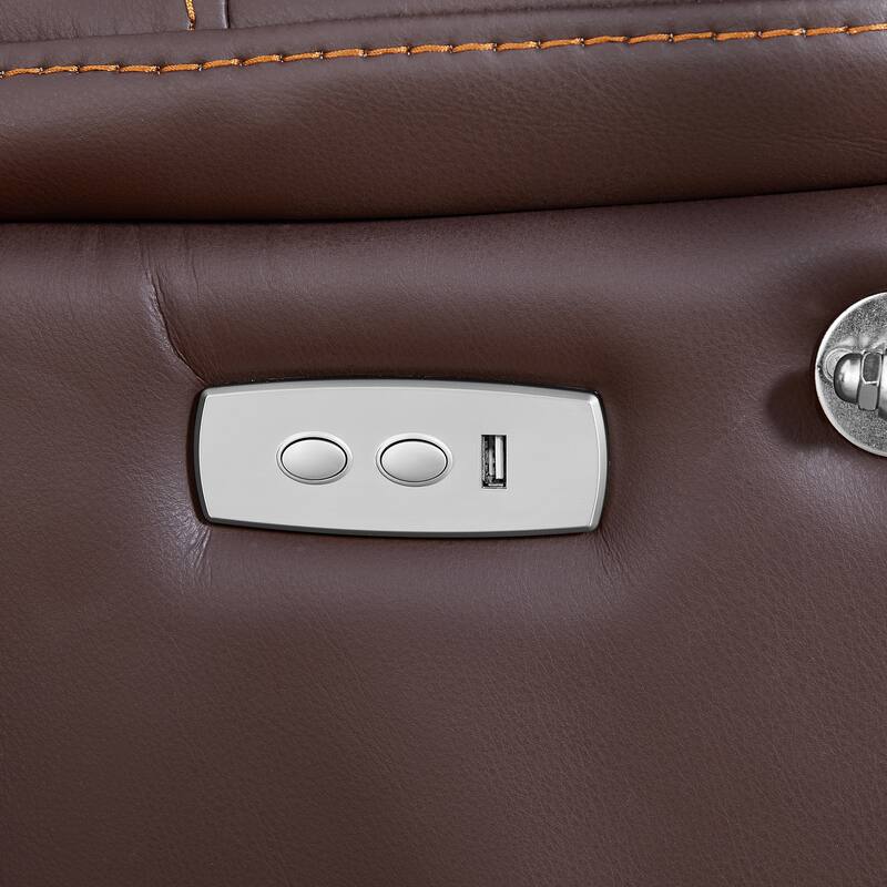 Brown Zero Gravity Power Recliner with Massage, Heating and Phone Holder, Side Pockets, USB Charge Ports
