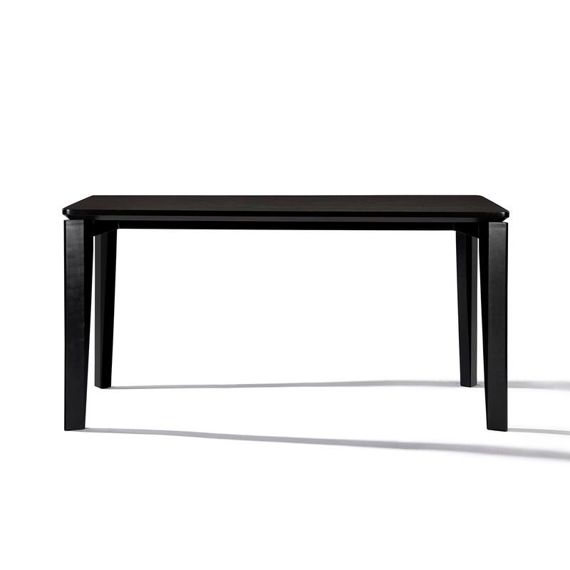 Wenge in Ash Veneer MDF Wood 6-Person Rectangle Dining Table with Rubberwood Legs - 59.06" Wide