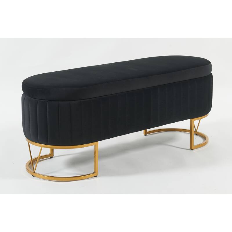 Bench Indoor Bench for Living Room/Bedroom/End of Bed/Entryway (BLACK)