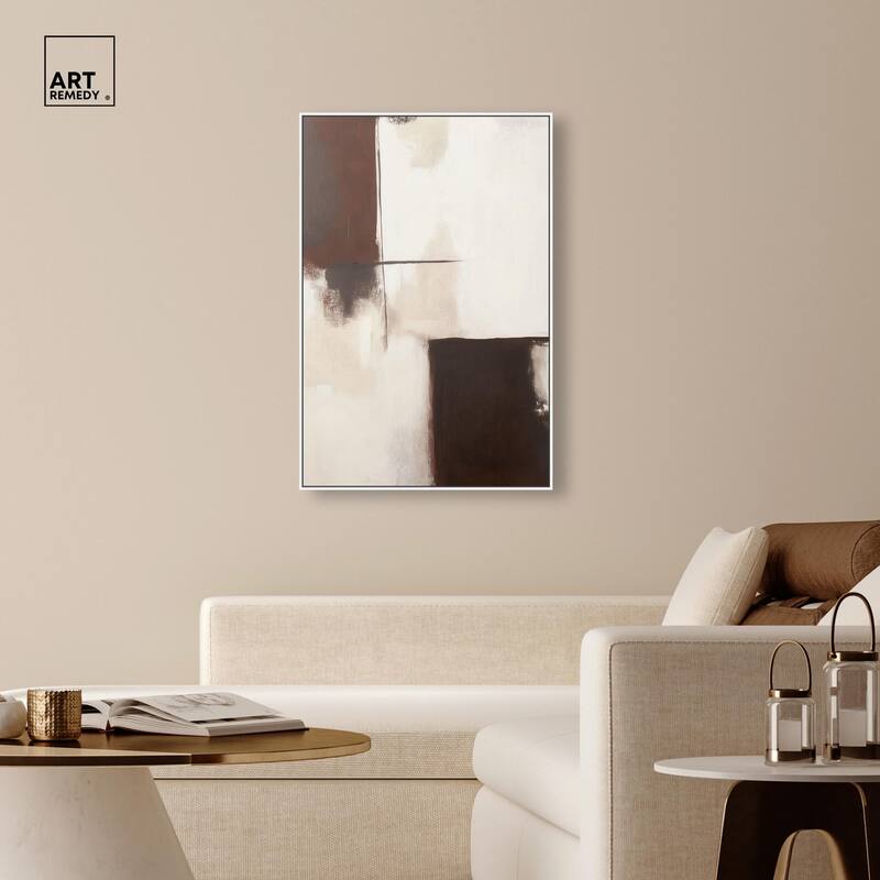 Burgundy and Beige Canvas by Art Remedy