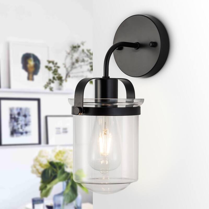 8 Inch Bathroom Vanity Lighting with 1-Light and Clear Glass Shade
