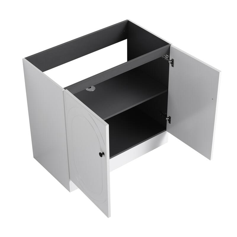 Modern 36 Inch Freestanding Bathroom Vanity Base without Sink, Storage Cabinet with Soft-Close Doors and Adjustable Shelves