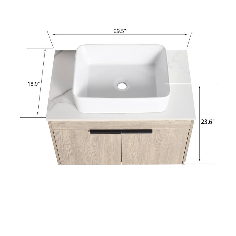 Topcraft Wall Mounted Bathroom Vanity with Sink
