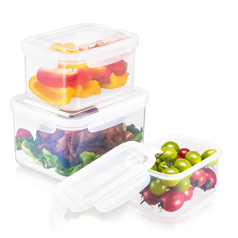 Sorbus BPA-Free Food Storage Container Set, Stackable & Nestable Plastic Containers with Snap-On Lids