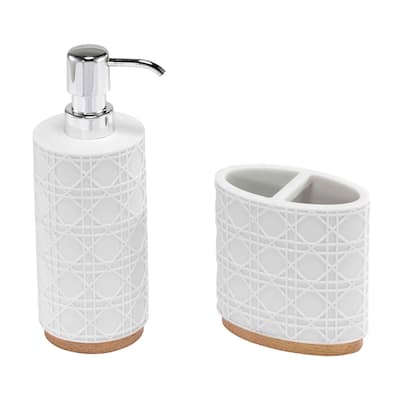 Nicole Miller Lena Toothbrush Holder & Lotion Dispenser Set