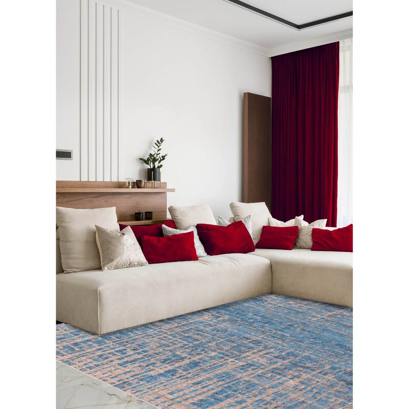 ECARPETGALLERY Hand-knotted Tangier Turquoise Wool Rug - 8'2 x 9'11