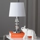 preview thumbnail 3 of 5, SAFAVIEH Lighting 15-inch Crescendo White Shade Tiered Crystal Table Lamp (Set of 2) - 9"W x 9"D x 16"H