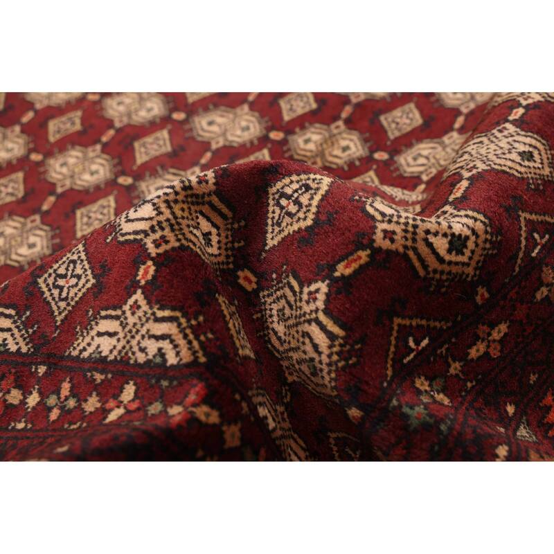 ECARPETGALLERY Hand-knotted Teimani Dark Red Wool Rug - 3'8 x 5'11