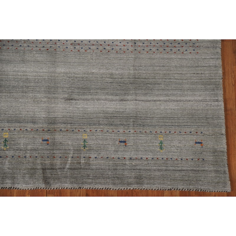 Tribal Gabbeh Oriental Area Rug Hand-Knotted Wool Carpet - 6'6"x 9'9"