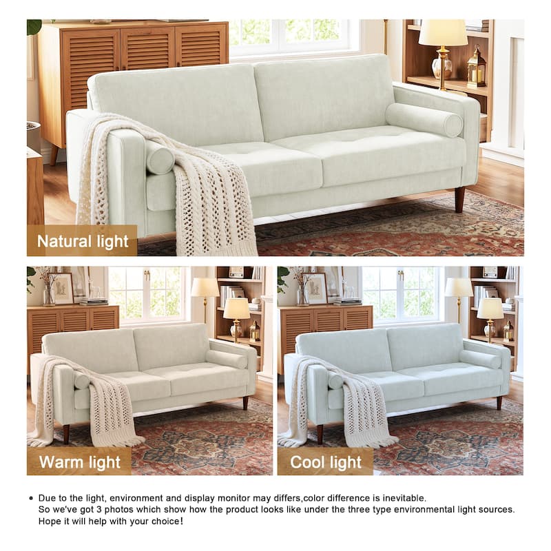 62.5'' W Corduroy Couch Upholstered Square Arm Sofa