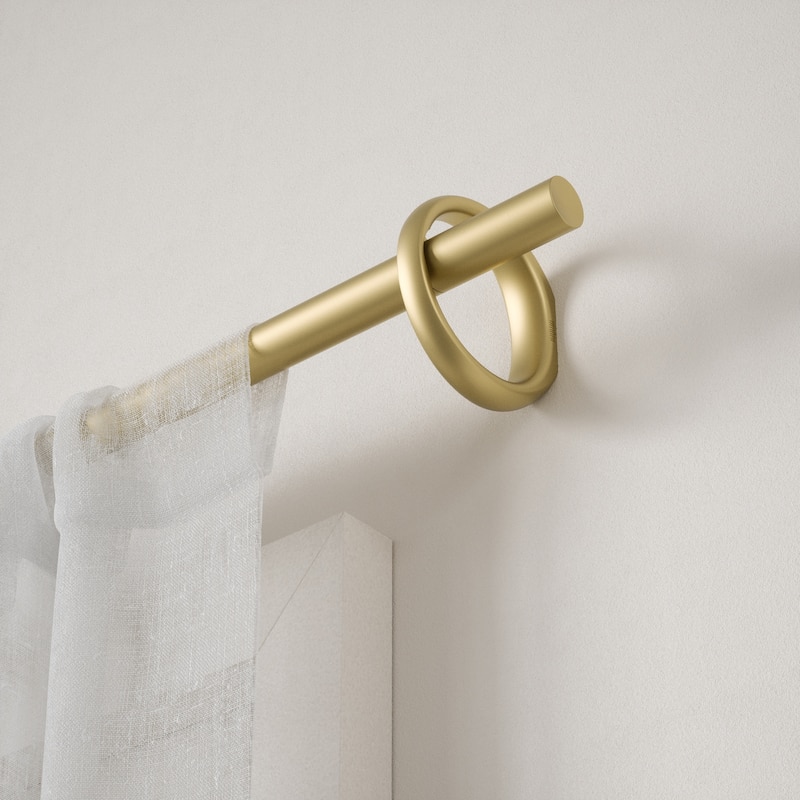 Adjustable Curtain Rod - 42 to 120 Inch Gold Metal Rod with Bracket - M