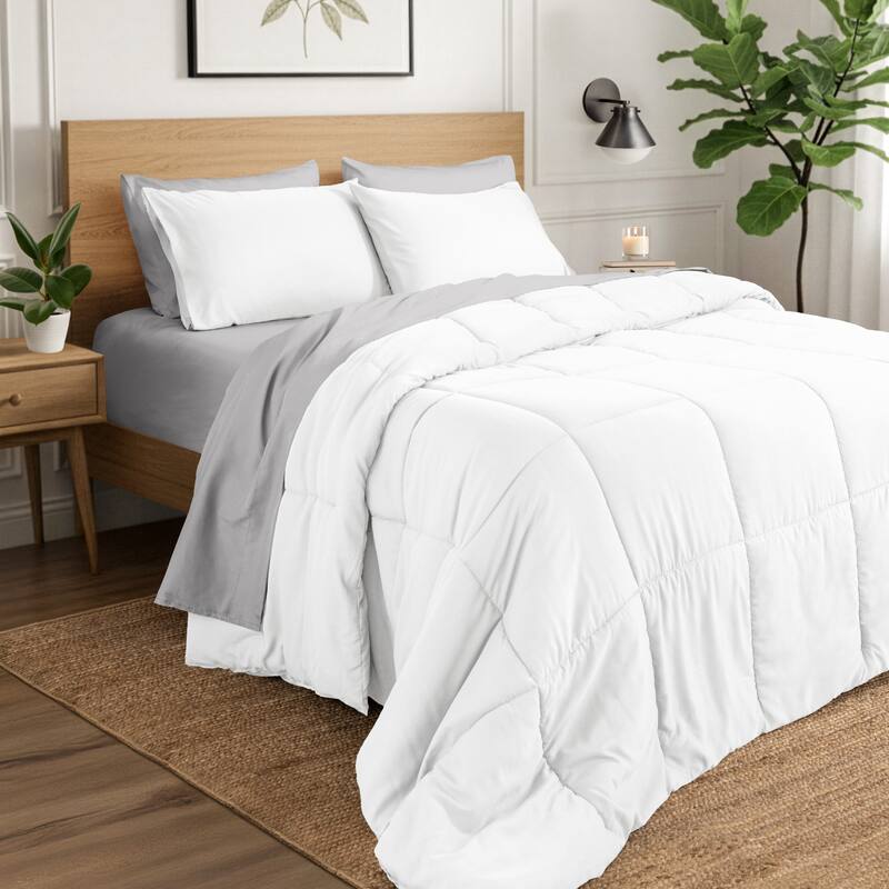 Ivy Union Microfiber Comforter Set - Full - White - Box Stitch