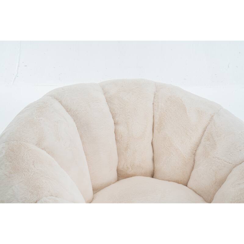 GDFStudio - Faux Fur Floral-Shaped Ultra-Soft Bean Bag Chair