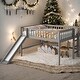 preview thumbnail 14 of 22, Full Low Loft Bed with Ladder & Slide, White